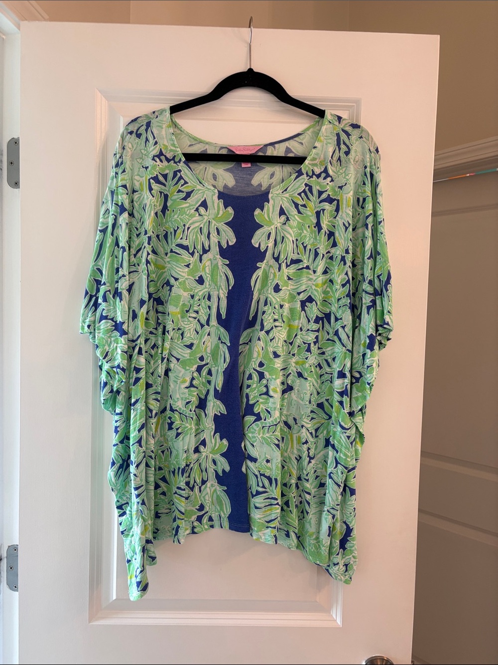 Lilly Pulitzer Blue and Green Floral Top